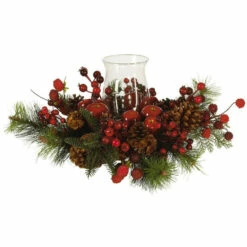 Cheapest 🎁 Nearly Natural Silk Holiday Candelabrum Arrangement 👍