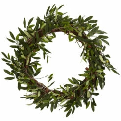 Budget 🎉 Nearly Natural 20" Olive Wreath 🌟