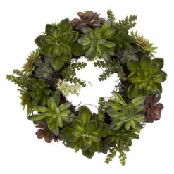 Hot Sale ✨ Nearly Natural 20" Succulent Wreath ✨
