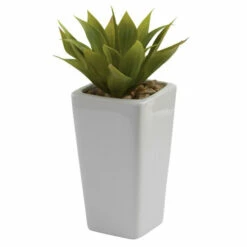 Cheapest 🔥 Nearly Natural Mini Agave With Planter Set Of 3 White 🥰
