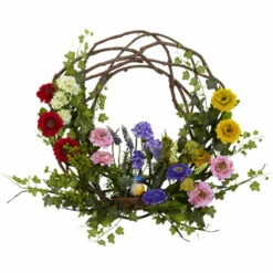Deals ✨ Nearly Natural 22" Spring Floral Wreath 🎉