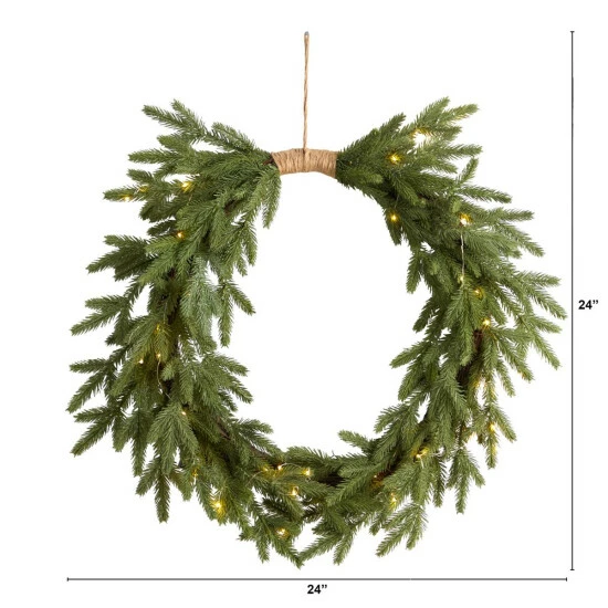 Flash Sale β€οΈ Nearly Natural 24 In. Holiday π Christmas Pre-lit Cascading Pine Wreath π₯° 9 Flash Sale β€οΈ Nearly Natural 24 In. Holiday π Christmas Pre-lit Cascading Pine Wreath π₯° - Image 7