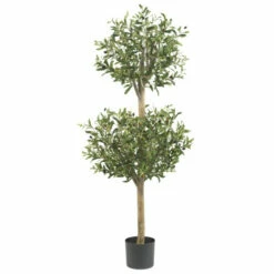 Discount 🌟 Nearly Natural 4.5' Olive Double Topiary Silk Tree 🤩