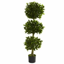 Deals 🌟 Nearly Natural 5 Ft. Triple Bay Leaf Topiary 🔔