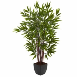 Coupon 🔔 Nearly Natural 4 Ft. Bamboo Silk Tree With Planter 🥰