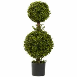 Wholesale 🧨 Nearly Natural 35 In. Double Boxwood Topiary 🥰