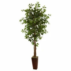 Best deal ❤️ Nearly Natural 6 Ft. Ficus Tree With Bamboo Planter 😉