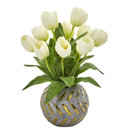 Best deal π Nearly Natural Tulip Artificial Arrangement In Decorative Vase π₯° 3 Best deal π Nearly Natural Tulip Artificial Arrangement In Decorative Vase π₯°