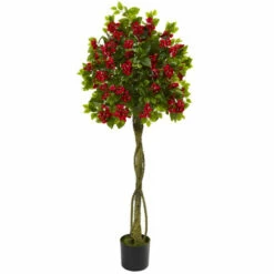Outlet 🤩 Nearly Natural 5’ Bougainvillea Artificial Topiary Tree ⭐