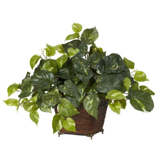 Cheap π Nearly Natural Pothos With Coiled Rope Planter Silk Plant π€© 3 Cheap π Nearly Natural Pothos With Coiled Rope Planter Silk Plant π€©