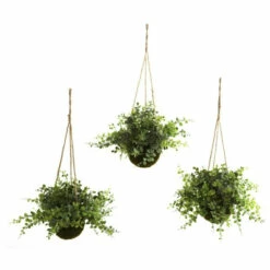 Brand new 🧨 Nearly Natural Eucalyptus, Maiden Hair And Berry Hanging Basket Set Of 3 💯