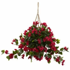 Deals ✨ Nearly Natural Bougainvillea Hanging Basket Red Red 🥰