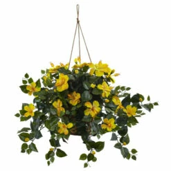 Best reviews of ⌛ Nearly Natural Hibiscus Hanging Basket Yllow Yellow ✔️