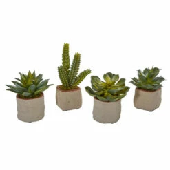 Best reviews of ✔️ Nearly Natural Mixed Succulent Artificial Plant Set Of 4 🧨
