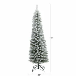 Flash Sale 🌟 Nearly Natural 6 Ft. Flocked Pencil Artificial 🎁 Christmas Tree 💯 -Nearly Natural Sales unnamed file 1173