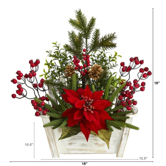 Best reviews of β Nearly Natural 18 In. Poinsettia, Succulent And Berries In Planter π₯ 6 Best reviews of β Nearly Natural 18 In. Poinsettia, Succulent And Berries In Planter π₯ - Image 4