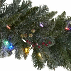 Promo 💯 Nearly Natural 6 Ft. Flocked Garland With 50 Multicolored Lights 🌟 -Nearly Natural Sales unnamed file 1207