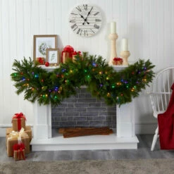 Flash Sale 🌟 Nearly Natural 6 Ft. X 18 In. Pine Extra Wide Garland With 100 Lights ⭐ -Nearly Natural Sales unnamed file 1219