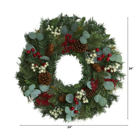 Cheapest π₯ Nearly Natural 24 In. Eucalyptus And Pine Wreath With Berries π 5 Cheapest π₯ Nearly Natural 24 In. Eucalyptus And Pine Wreath With Berries π - Image 3