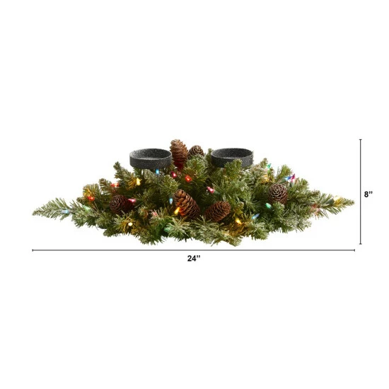 Buy π Nearly Natural 24 In. π Christmas Double Candelabrum With 35 Lights π 5 Buy π Nearly Natural 24 In. π Christmas Double Candelabrum With 35 Lights π - Image 3