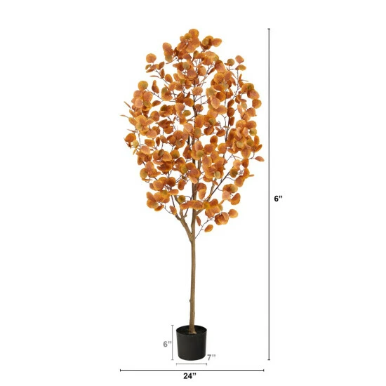 Cheapest ❤️ Nearly Natural 6’ Autumn Eucalyptus Artificial Tree ⌛ 4 Cheapest ❤️ Nearly Natural 6’ Autumn Eucalyptus Artificial Tree ⌛ - Image 2