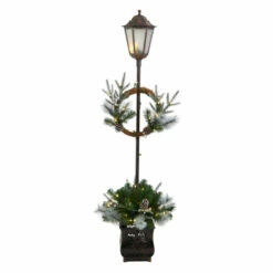 Hot Sale ⭐ Nearly Natural 5 Ft. Pre-lit Decorated Lamp Post With 50 Lights 🌟