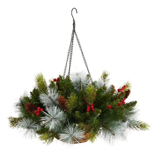 Flash Sale π Nearly Natural 24 In. Holiday Pre Lit Berries β Christmas Hanging Basket π 3 Flash Sale π Nearly Natural 24 In. Holiday Pre Lit Berries β Christmas Hanging Basket π