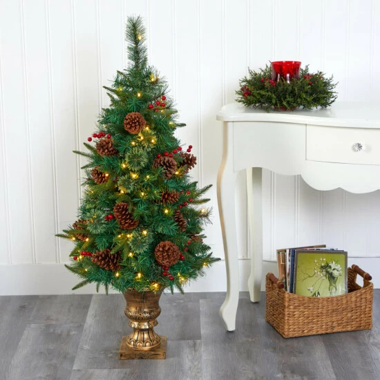 New β Nearly Natural 4 Ft. Pine Artificial π Christmas Tree In Urn π― 8 New β Nearly Natural 4 Ft. Pine Artificial π Christmas Tree In Urn π― - Image 6