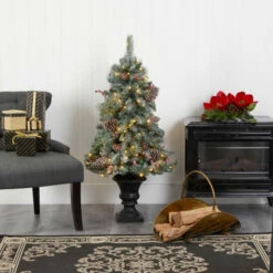 New 👍 Nearly Natural 4 Ft. Frosted 🎅 Christmas Tree With 100 Clear LED Lights 😉 -Nearly Natural Sales unnamed file 1394