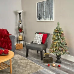 New 👍 Nearly Natural 4 Ft. Frosted 🎅 Christmas Tree With 100 Clear LED Lights 😉 -Nearly Natural Sales unnamed file 1397