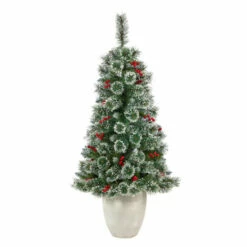 Brand new 🛒 Nearly Natural 50 In. Frosted Pine 🎅 Christmas Tree With 100 Lights 😀 -Nearly Natural Sales unnamed file 1427