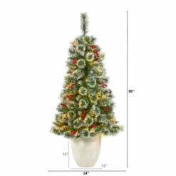 Brand new 🛒 Nearly Natural 50 In. Frosted Pine 🎅 Christmas Tree With 100 Lights 😀 -Nearly Natural Sales unnamed file 1432