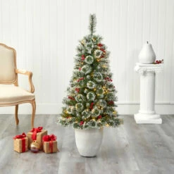Brand new 🛒 Nearly Natural 50 In. Frosted Pine 🎅 Christmas Tree With 100 Lights 😀 -Nearly Natural Sales unnamed file 1434