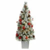 Cheapest 🛒 Nearly Natural 4 Ft. Winter Flocked 🎄 Christmas Tree With 50 LED Lights 👏 -Nearly Natural Sales unnamed file 1435
