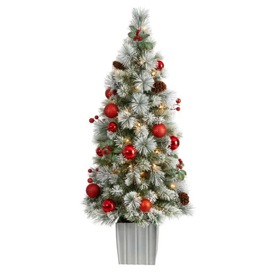 Cheapest π Nearly Natural 4 Ft. Winter Flocked π Christmas Tree With 50 LED Lights π 3 Cheapest π Nearly Natural 4 Ft. Winter Flocked π Christmas Tree With 50 LED Lights π