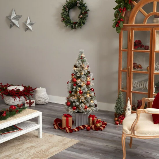 Cheapest π Nearly Natural 4 Ft. Winter Flocked π Christmas Tree With 50 LED Lights π 4 Cheapest π Nearly Natural 4 Ft. Winter Flocked π Christmas Tree With 50 LED Lights π - Image 2