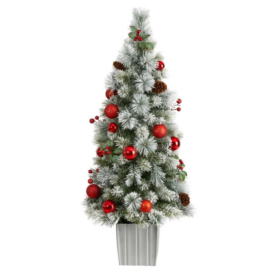 Cheapest π Nearly Natural 4 Ft. Winter Flocked π Christmas Tree With 50 LED Lights π 5 Cheapest π Nearly Natural 4 Ft. Winter Flocked π Christmas Tree With 50 LED Lights π - Image 3