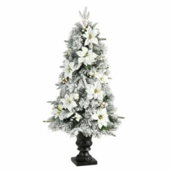 New 🌟 Nearly Natural 4 Ft. Flocked Artificial 🎄 Christmas Tree With 100 Lights 💯 -Nearly Natural Sales unnamed file 1453