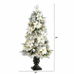 New 🌟 Nearly Natural 4 Ft. Flocked Artificial 🎄 Christmas Tree With 100 Lights 💯 -Nearly Natural Sales unnamed file 1454