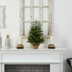 Outlet 👍 Nearly Natural 2 Ft. 🎁 Christmas Tree In Burlap Base With 35 Lights ✔️ -Nearly Natural Sales unnamed file 1462