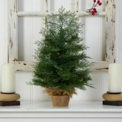Outlet 👍 Nearly Natural 2 Ft. 🎁 Christmas Tree In Burlap Base With 35 Lights ✔️ -Nearly Natural Sales unnamed file 1463