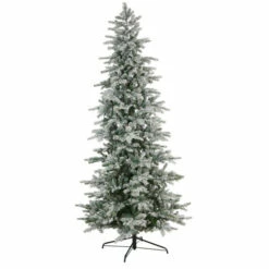 Buy 😀 Nearly Natural 8.5 Ft. Slim Flocked Spruce Tree With 500 LED Lights 👏 -Nearly Natural Sales unnamed file 1473