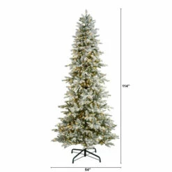 Brand new 😍 Nearly Natural 9.5 Ft. Slim Flocked Spruce Tree With 600 LED Lights 🥰 -Nearly Natural Sales unnamed file 1481