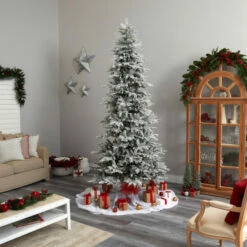 Brand new 😍 Nearly Natural 9.5 Ft. Slim Flocked Spruce Tree With 600 LED Lights 🥰 -Nearly Natural Sales unnamed file 1486