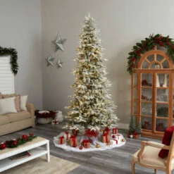 Brand new 😍 Nearly Natural 9.5 Ft. Slim Flocked Spruce Tree With 600 LED Lights 🥰 -Nearly Natural Sales unnamed file 1488