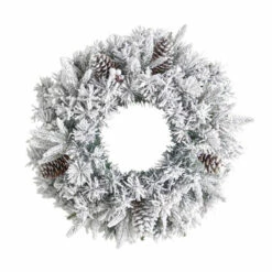 Deals ⭐ Nearly Natural 20 In. Flocked Artificial 🎄 Christmas Wreath With 35 LED 🧨 -Nearly Natural Sales unnamed file 1490