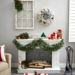 Deals ⭐ Nearly Natural 20 In. Flocked Artificial 🎄 Christmas Wreath With 35 LED 🧨 -Nearly Natural Sales unnamed file 1492