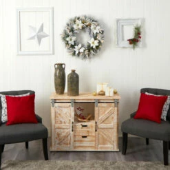 Wholesale 🛒 Nearly Natural 24 In. Flocked Poinsettia Wreath With 50 LED Lights ❤️ -Nearly Natural Sales unnamed file 1498