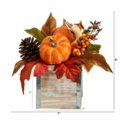 Cheap 🧨 Nearly Natural 8 In. Pumpkin And Pinecones Arrangement In Vase 😍 -Nearly Natural Sales unnamed file 1513