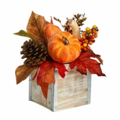 Cheap 🧨 Nearly Natural 8 In. Pumpkin And Pinecones Arrangement In Vase 😍 -Nearly Natural Sales unnamed file 1514